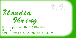 klaudia ihring business card